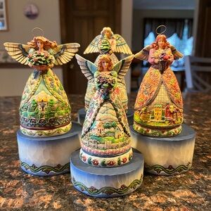Jim Shore 4 Seasons Angel Set with Base